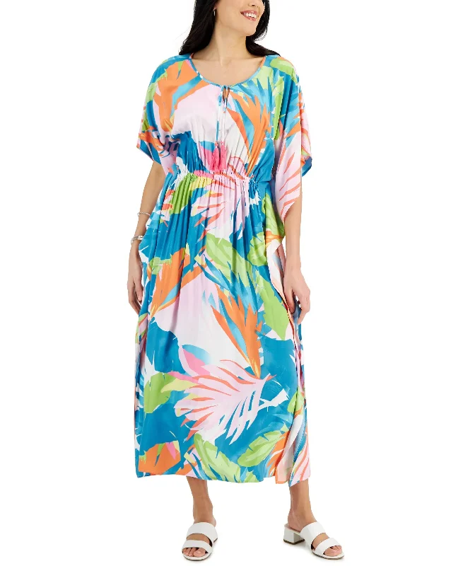 Stock Up and Save JM Collection Womens Tropical Print Maxi Dress