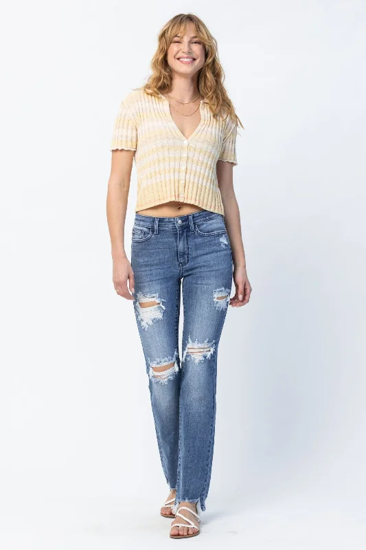 Price Blitz Judy Blue Destroyed Mid Rise Straight Jean