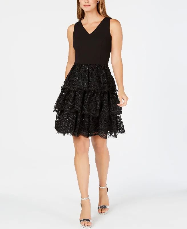 Flash Sale Julia Jordan Tiered Lace Fit Flare Dress