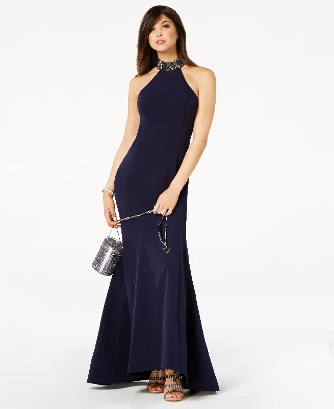 Midnight Madness Jump Juniors Embellished Low Back Gown