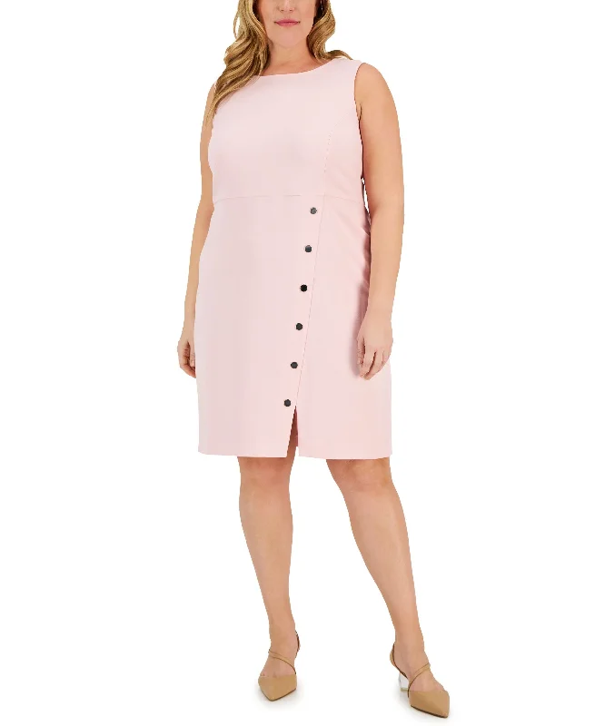 Quick Sale Kasper Plus Size Snap Front Sheath Dress