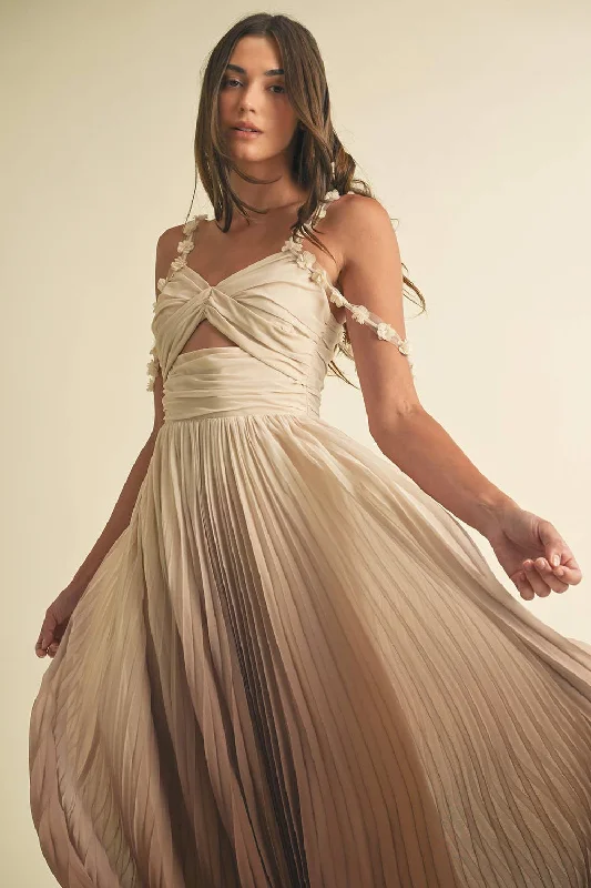 Special Price Ombre Pleated Maxi Dress