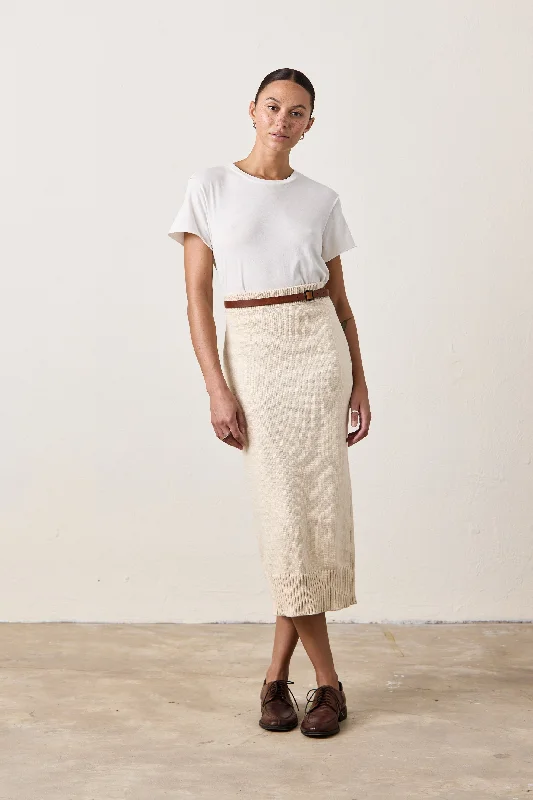 Act Fast MARIE KNIT SKIRT / CREAM
