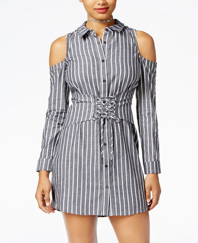 Friends and Family Sale Material Girl Juniors Cotton Corset Shirtdress