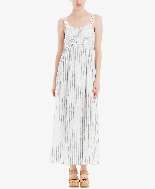 Limited Edition Max Studio London Striped Ruffled Maxi Dress