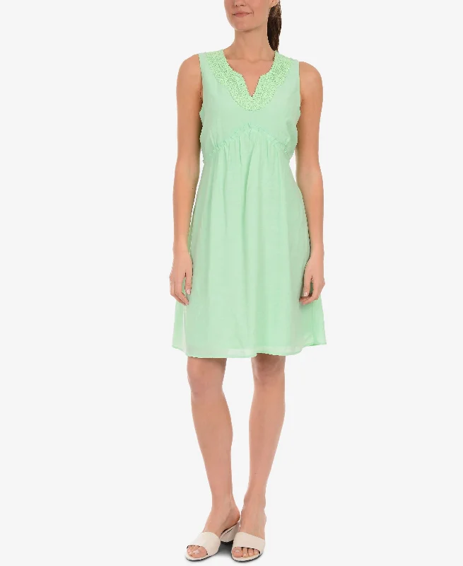 Midnight Sale NY Collection Crochet Trim Empire Waist Dress