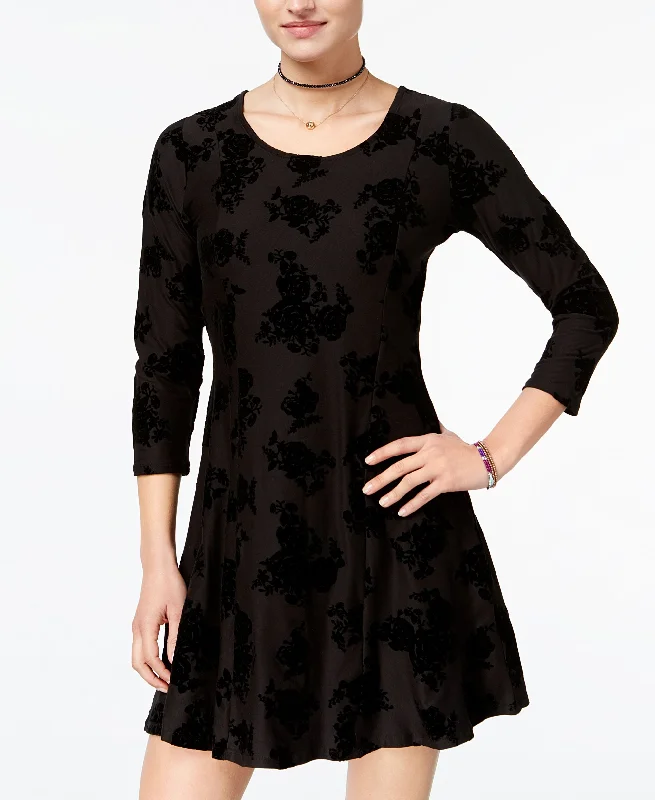 Super Sale Planet Gold Juniors Flocked Fit Flare Dress