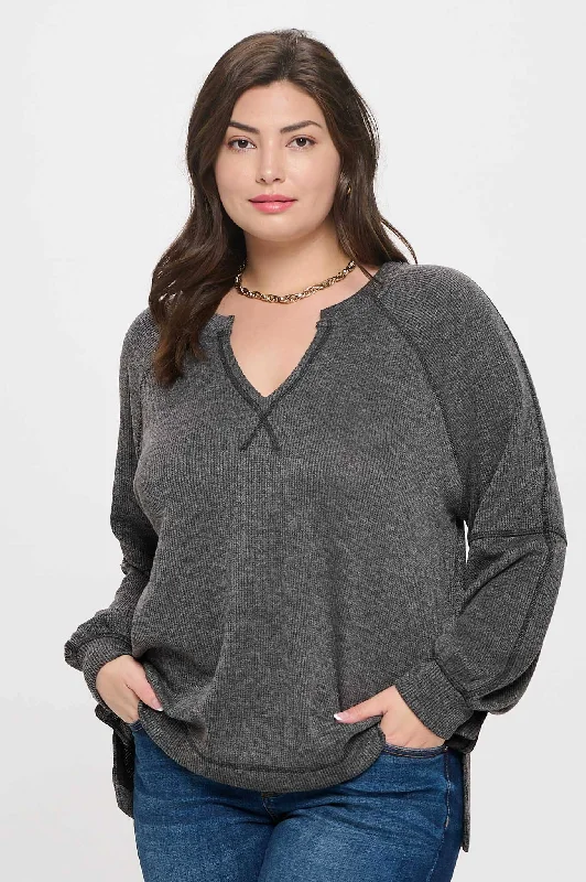 Unmissable Offer Curvy Extended Sleeve Knit Top