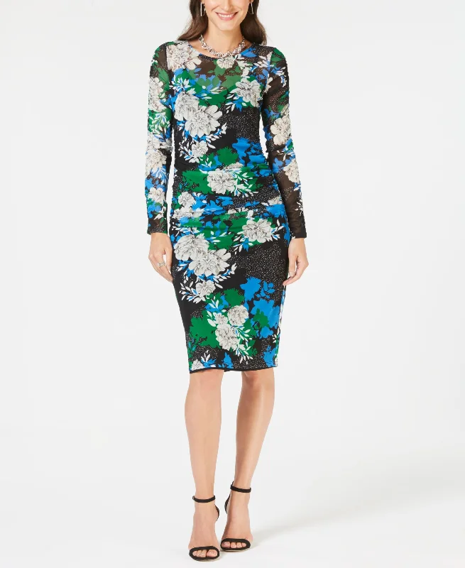 Take Advantage I.N.C. Printed Ruched Midi Dress