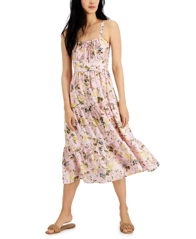 Quick Sale Printed Tiered Midi Dress