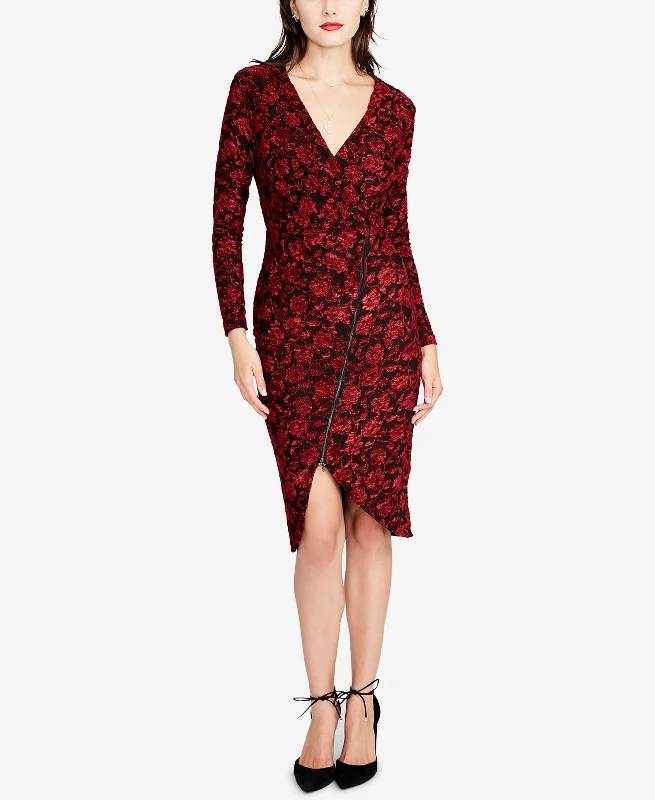 Year-End Sale Rachel Rachel Roy Textured Floral Zip Wrap Dress