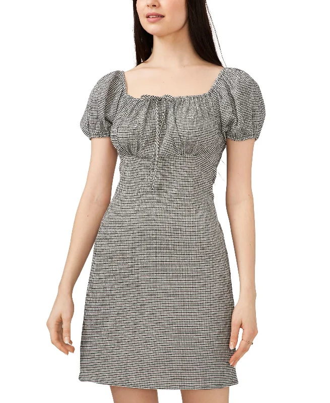 New Deals Riley Rae Square Neck Check Print Dress
