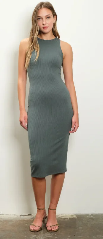 Massive Deals Sleeveless Bodycon Midi Dress