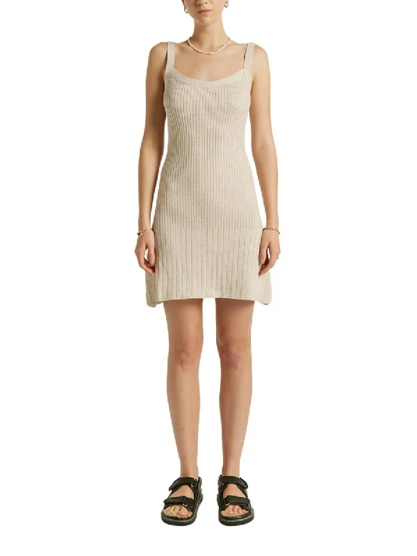 Super Deal Santa Monica Lurex Mini Dress Almond