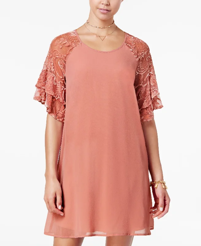 Year-End Sale Sequin Hearts Juniors Burnout Velvet Sleeve Shift Dress