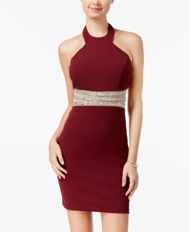 Special Buy Speechless Juniors Embellished Bodycon Halter Dress