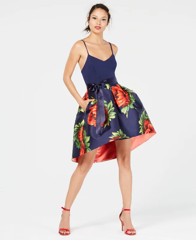 Limited Time Discount Teeze Me Juniors Solid Floral Satin High Low Dress
