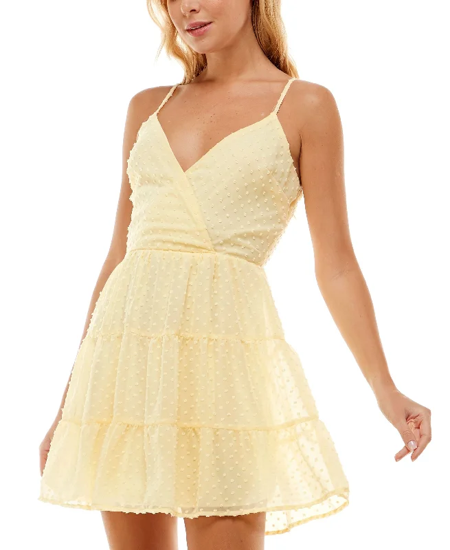 Take Advantage Trixxi Juniors' Clip-Dot Tiered Dress