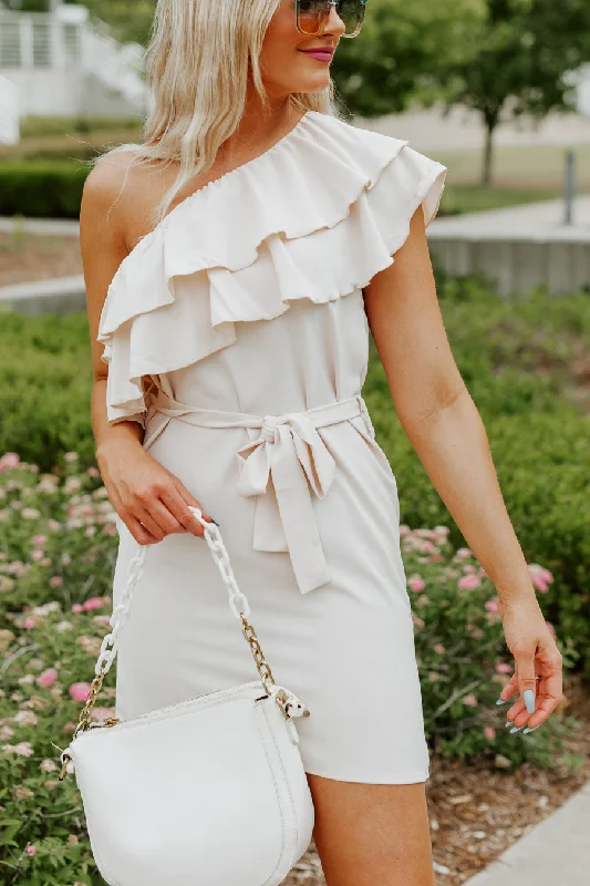 Savings Spectacular VERSA ONE SHOULDER RUFFLE MINI DRESS