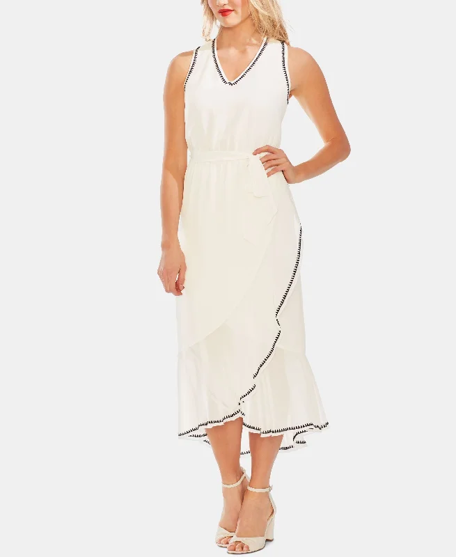 Must-Have Deals Vince Camuto Embroidered Ruffle Hem Dress