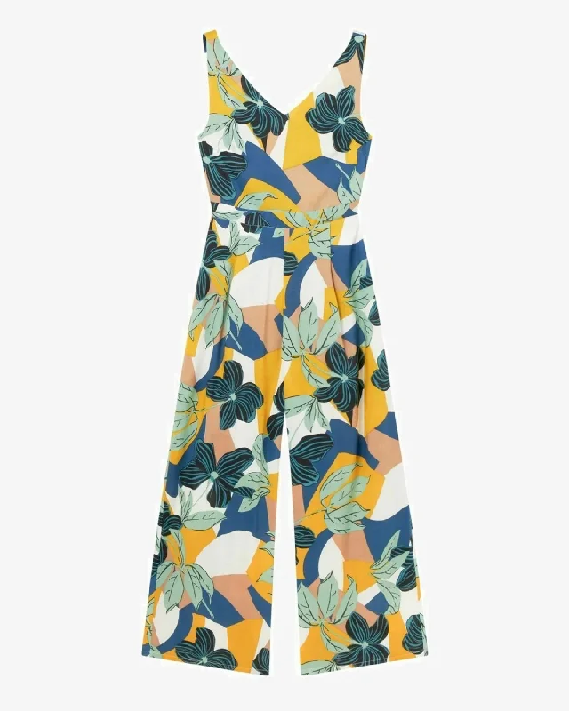 Mega Deal SMERA MART Viscose Leaf Printed Sleeveless Jumpsuit for Women