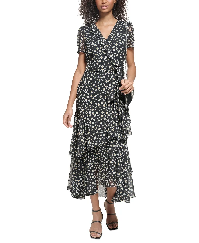 New Arrival Women's Floral-Print Ruffled Maxi Dress