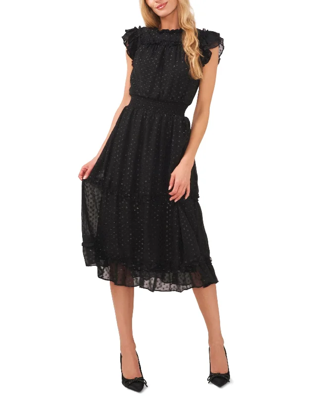 Take Advantage Women's Lurex Clip Dot Midi Dress