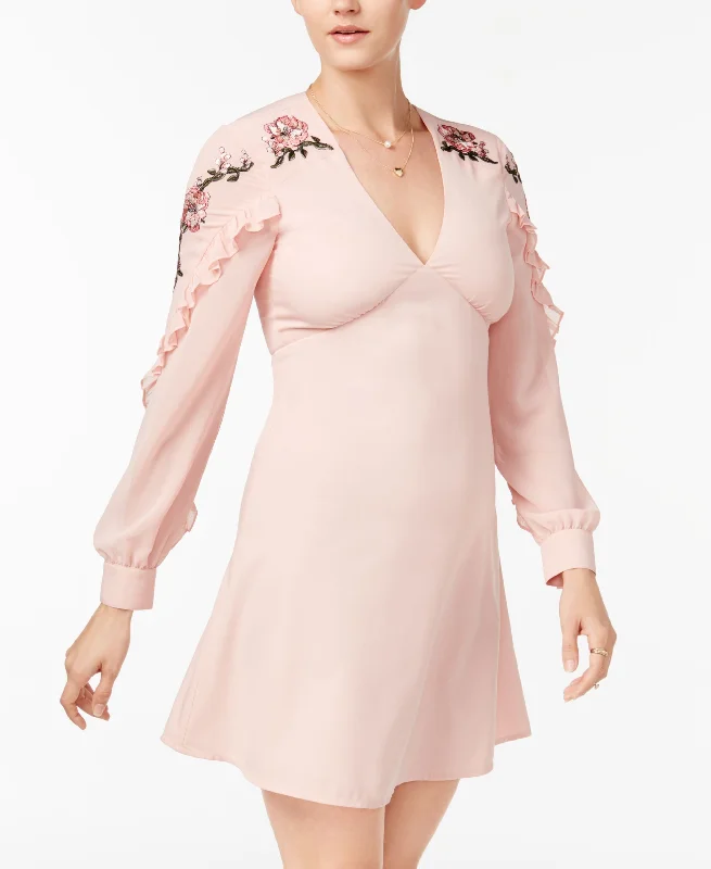 Great Deals Juniors' Embroidered Ruffled Dress