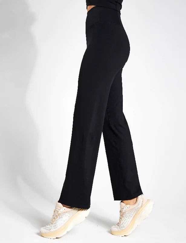Super Deal Straight Leg Yoga Joggers - Black