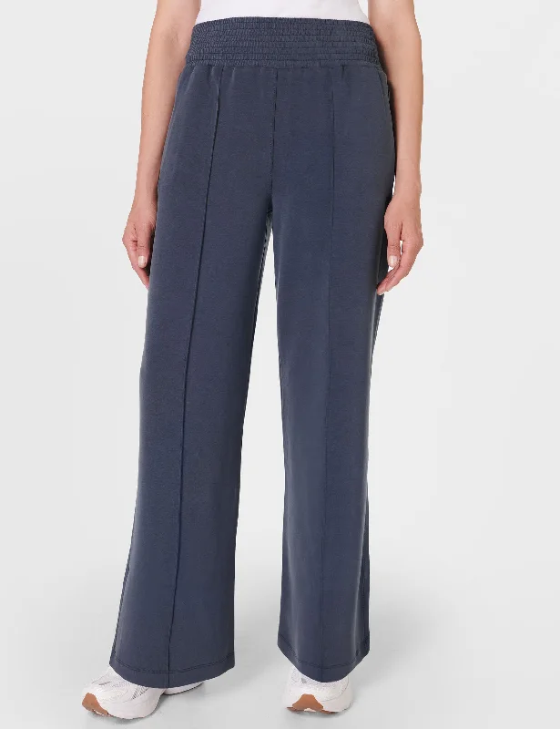 Stock Clearance Sand Wash Cloud Weight Track Trousers - Navy Blue